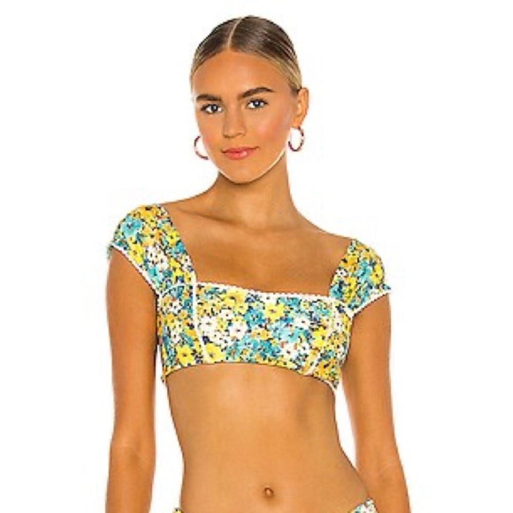 L*Space Gizelle Daisy Diamond Bikini Top Size Small - Picture 8 of 8